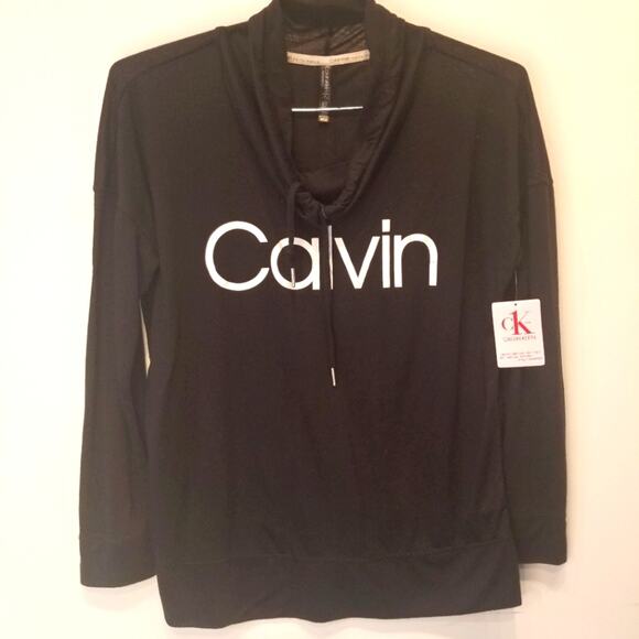 Calvin Klein NEW Performance Wick Pullover Long Sleeve Cowl Neck Sweatshirt Sz M - Picture 1 of 12